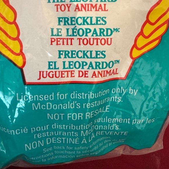 Ty Beanie Baby McDonalds Freckles The Leopard 1993 Toy Animal NEW - Picture 3 of 5